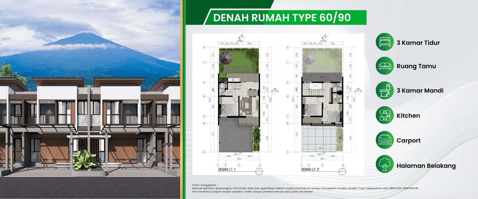 Denah Rumah Tipe 60/90